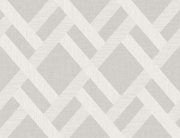 Seabrook Linen Trellis Pavestone Wallpaper