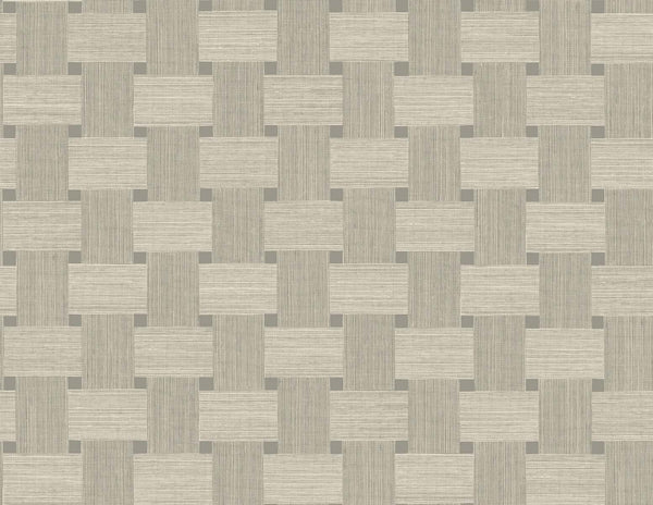 Seabrook Basketweave Yerba Wallpaper