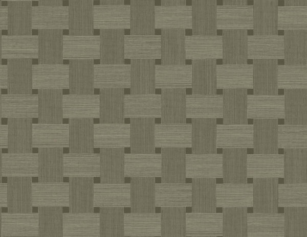 Seabrook Basketweave Raw Umber Wallpaper