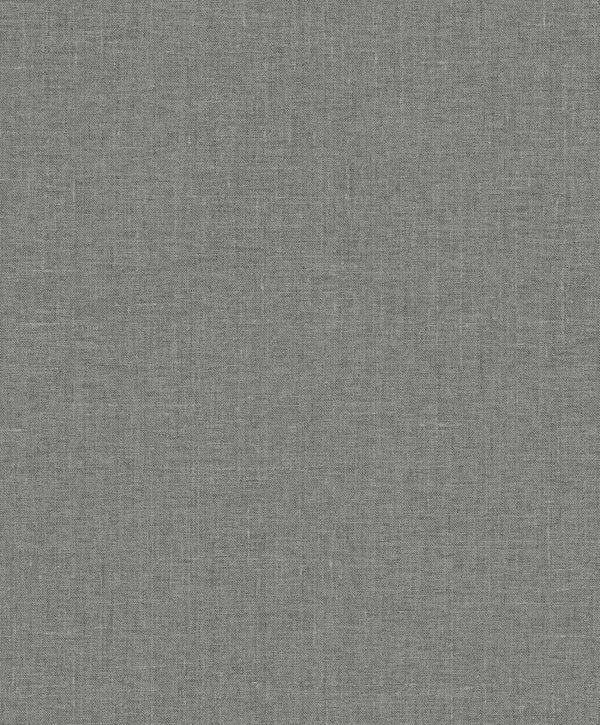 Seabrook Abington Faux Linen Sleek Charcoal Wallpaper