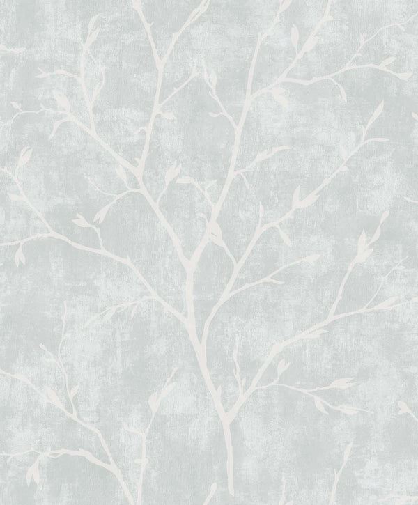 Seabrook Avena Branches Winter Grey Wallpaper