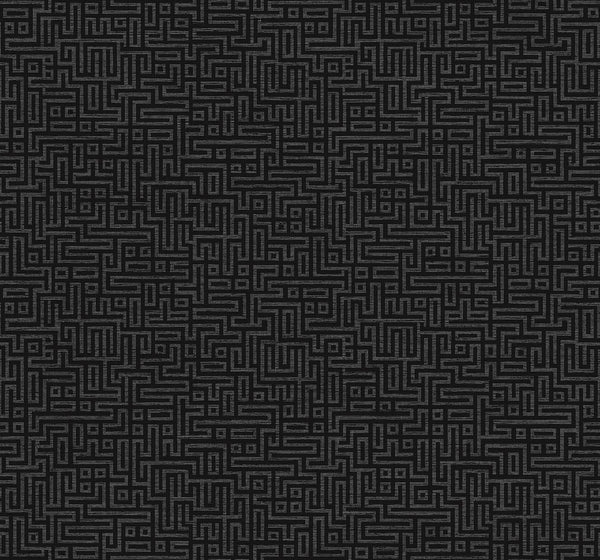 Seabrook Rockefellar Maze Onyx Wallpaper