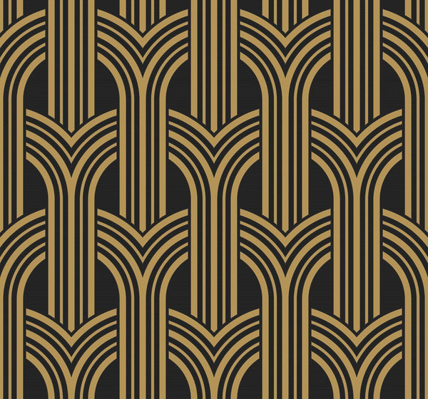 Seabrook Broadway Arches Antique Gold Wallpaper