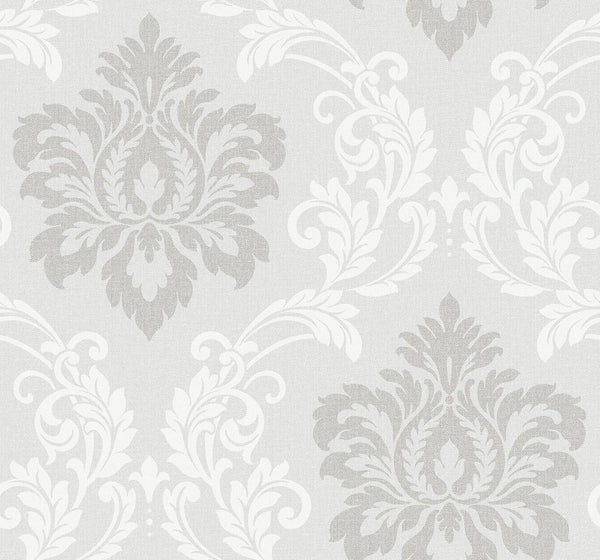 Seabrook Deco Damask Cool Mist Wallpaper
