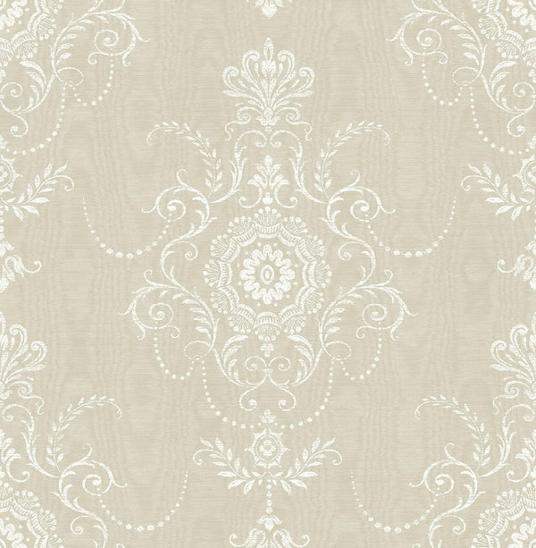 Seabrook Colette Cameo Fog Wallpaper