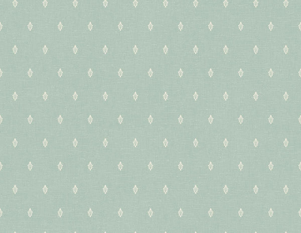 Seabrook Petite Feuille Sprig Minty Meadow Wallpaper