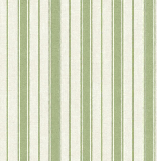 Seabrook Eliott Linen Stripe Pomme Wallpaper