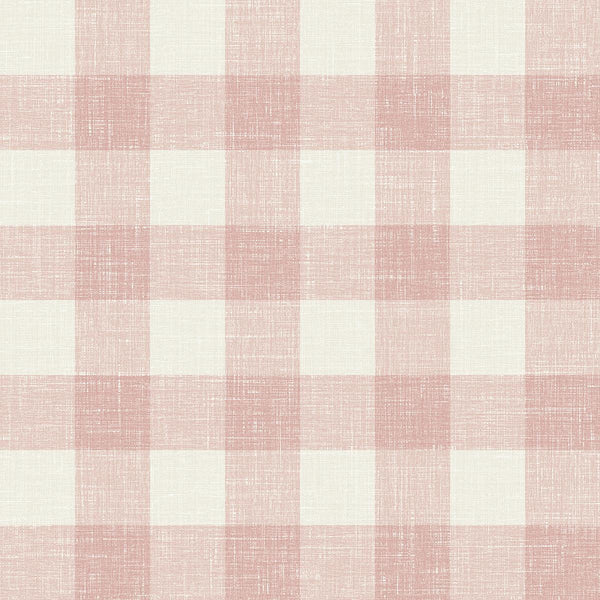 Seabrook Bebe Gingham Rustic Rouge Wallpaper