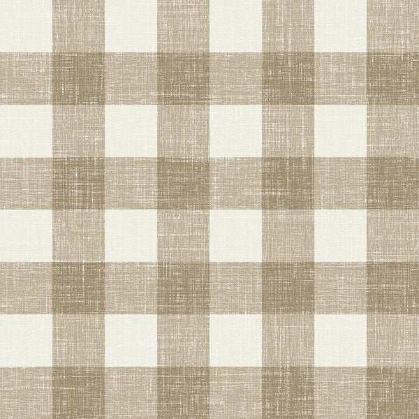Seabrook Bebe Gingham Driftwood Wallpaper