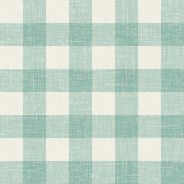 Seabrook Bebe Gingham Minty Meadow Wallpaper