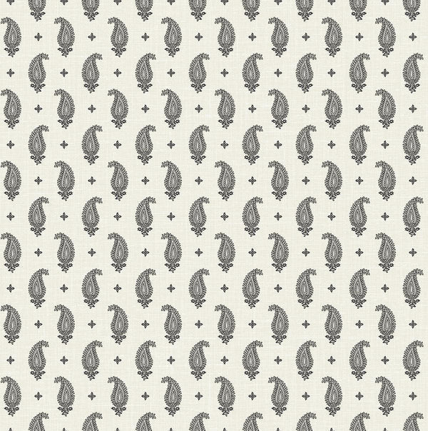 Seabrook Maia Paisley Poppy Seed Wallpaper