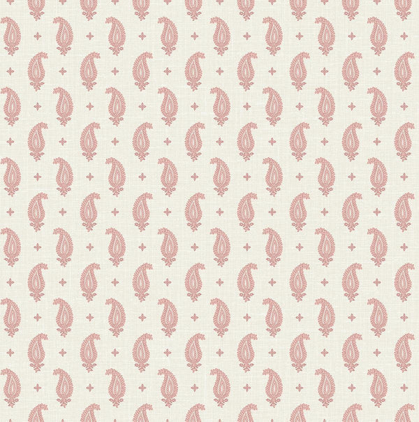 Seabrook Maia Paisley Rustic Rouge Wallpaper