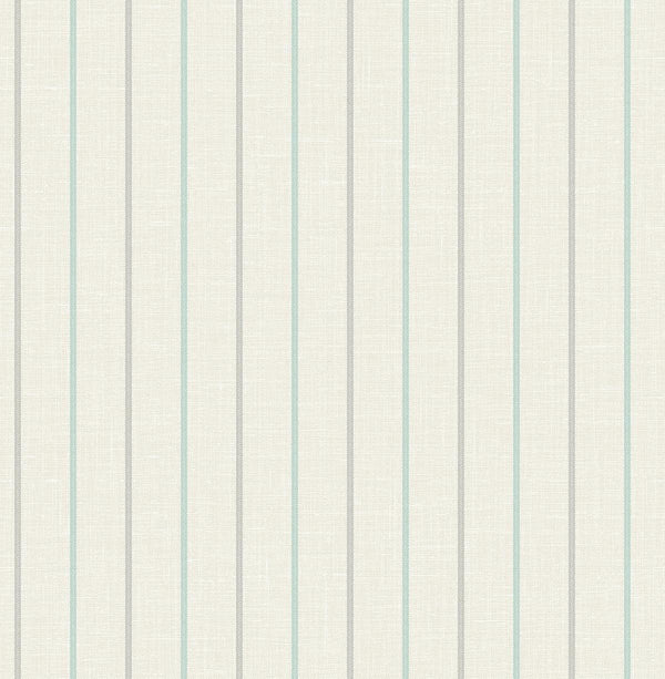 Seabrook Andree Stripe Summer Sky & French Blue Wallpaper