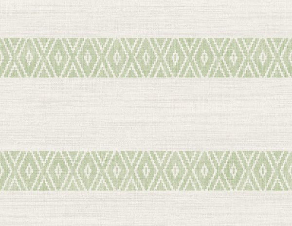 Seabrook Alani Geo Stripe Aloe Wallpaper