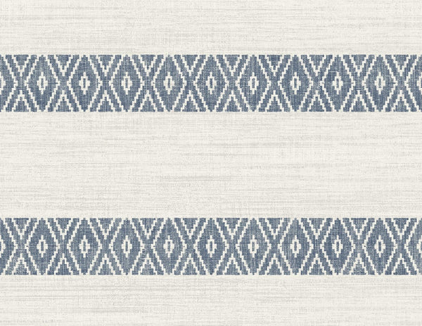 Seabrook Alani Geo Stripe Nautical Blue Wallpaper