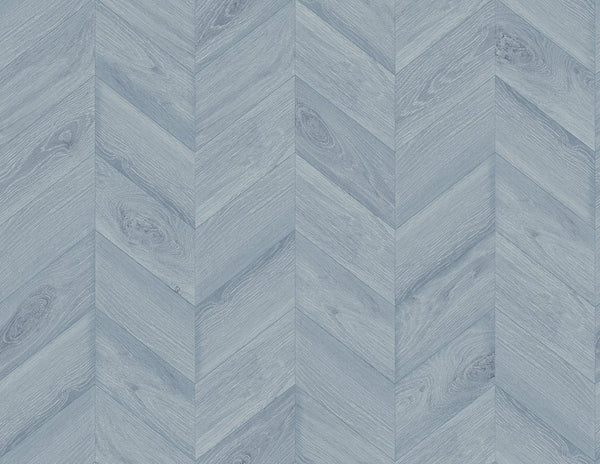 Seabrook Keone Bay Chevron Bay Blue Wallpaper
