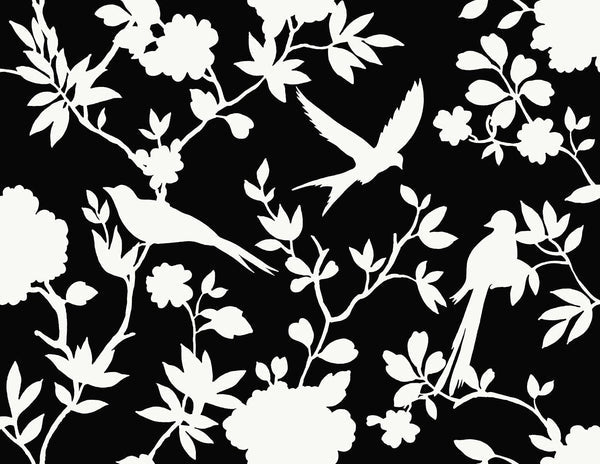 Seabrook Kauai Bird Toile Inkwell Wallpaper