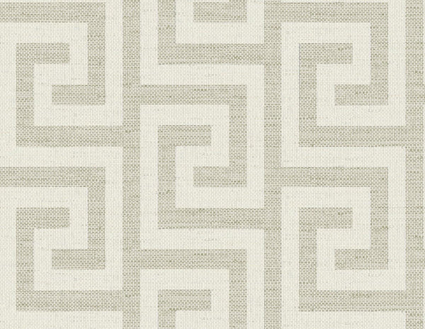 Seabrook Luna Retreat Greek Key Pavestone Wallpaper