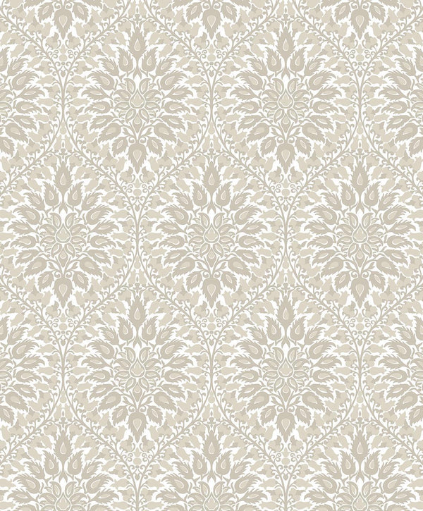 Seabrook Luna Ogee Natural Cream Wallpaper