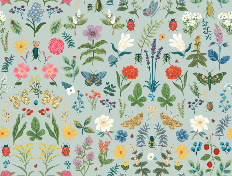 Rifle Paper Co. Curio Peel And Stick Blue Wallpaper