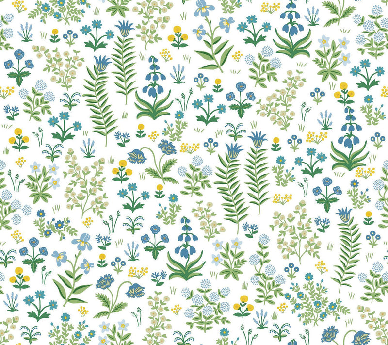 Rifle Paper Co. Menagerie Garden Peel And Stick Blue Wallpaper