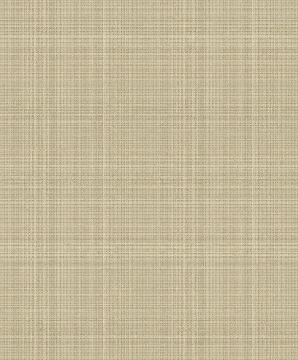 Seabrook Crosshatch Linen Metallic Khaki Wallpaper