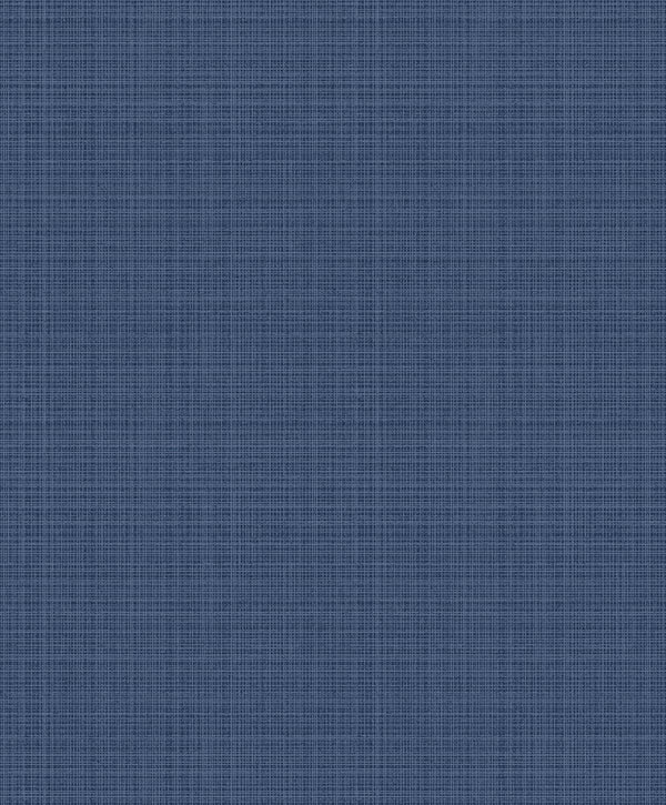 Seabrook Crosshatch Linen Metallic Storm Blue Wallpaper