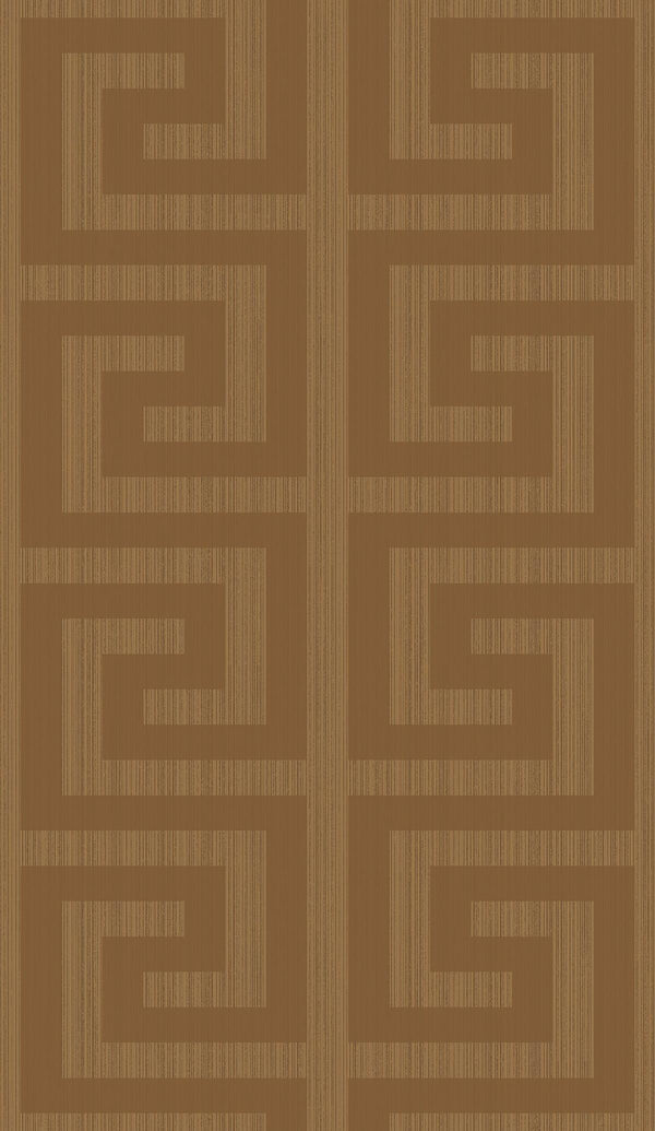 Seabrook Greek Key Metallic Terra Cotta Wallpaper