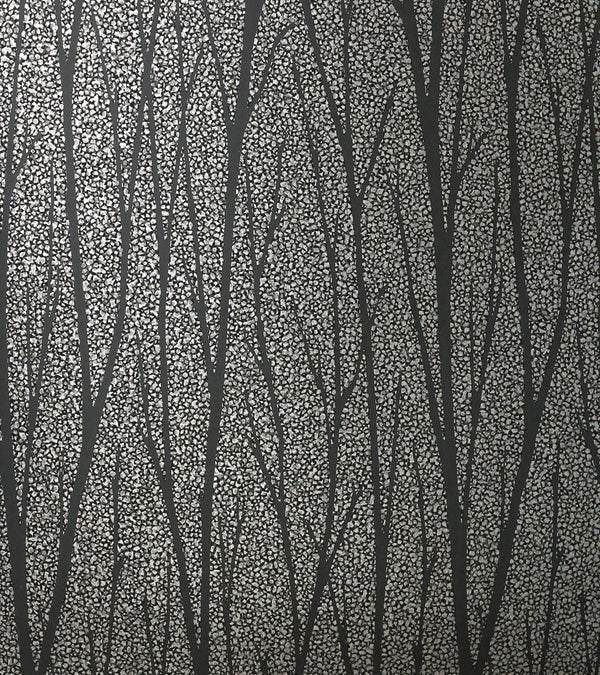 Seabrook Birch Trail Gunmetal & Charcoal Wallpaper