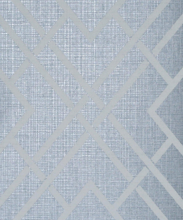Seabrook Diamond Lattice Metallic Slate Blue Wallpaper