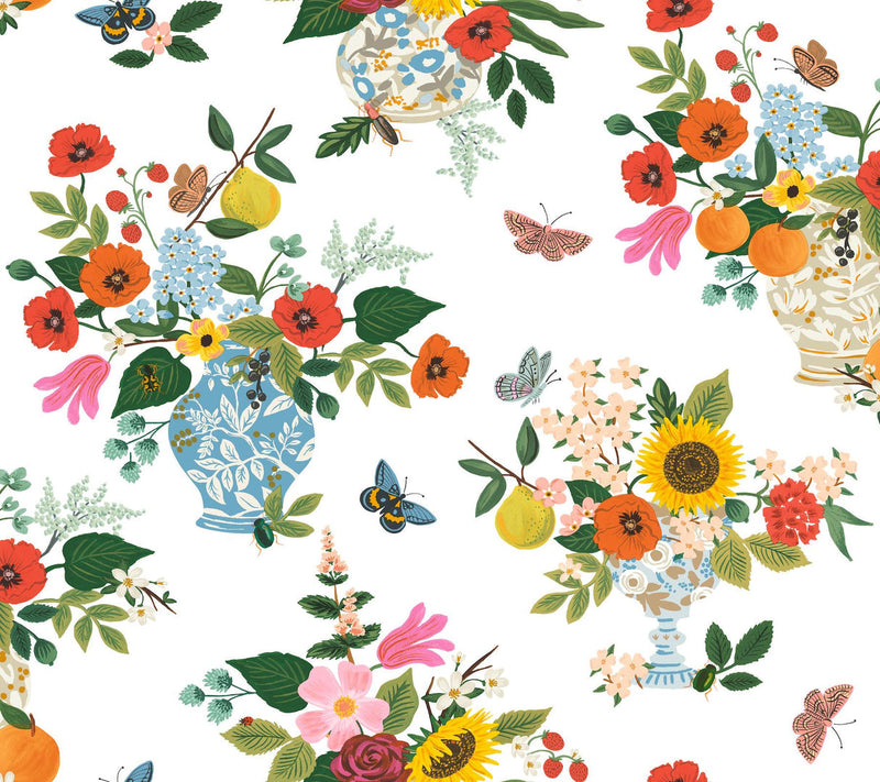 Rifle Paper Co. Flower Studies Red Wallpaper