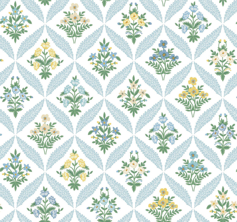 Rifle Paper Co. Estee Garden Blue Wallpaper