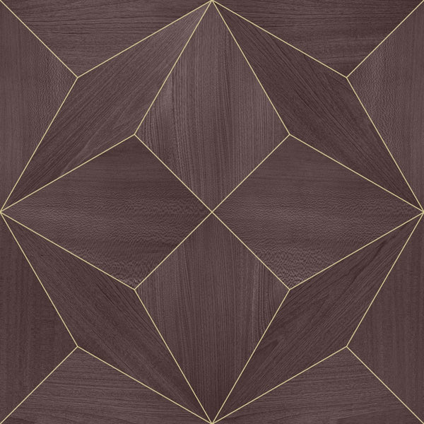 Seabrook Estrella Glazed Plum Wallpaper