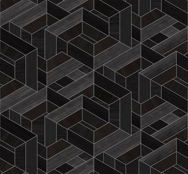 Seabrook Linnea Onyx Wallpaper