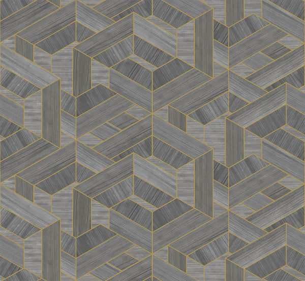 Seabrook Linnea Graphite Dust Wallpaper