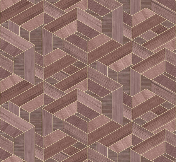 Seabrook Linnea Soft Wine Wallpaper