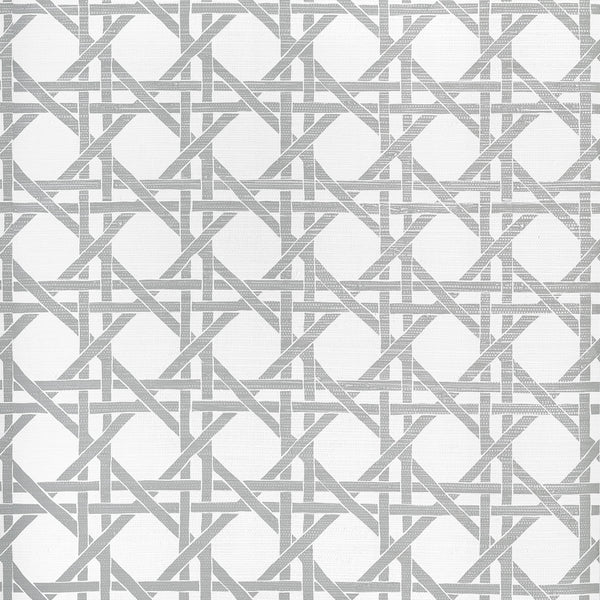 Thibaut Canary Trellis Metallic Silver Wallpaper - T15822