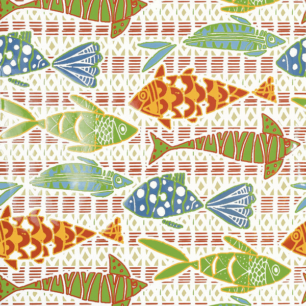 Thibaut Batik Fish Wallpaper - T15869