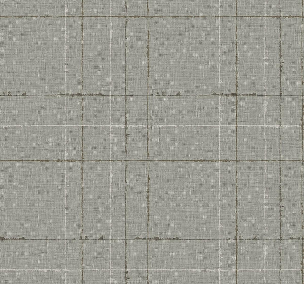 Seabrook Gorton Plaid Ash Wallpaper