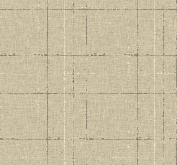 Seabrook Gorton Plaid Hazel Wallpaper