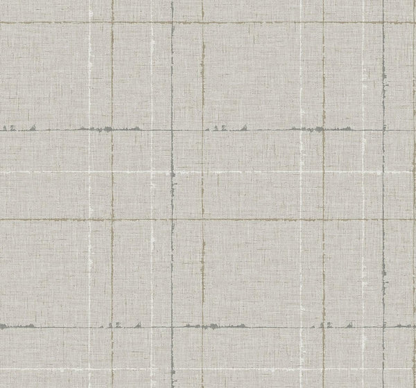Seabrook Gorton Plaid Pebble Wallpaper