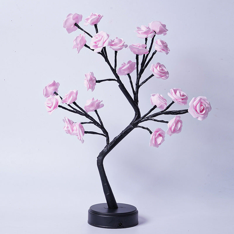 Rose Flower Tree Table Lamp – USB Fairy Night Light Decoration. glodeco