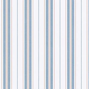 Schumacher - HamnskAR Stripe - Blue And Red - 8874 - Wallpaper