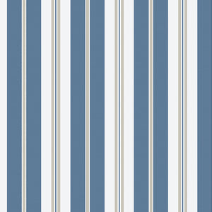 Schumacher - Sandhamn Stripe - Blue - 8885 - Wallpaper