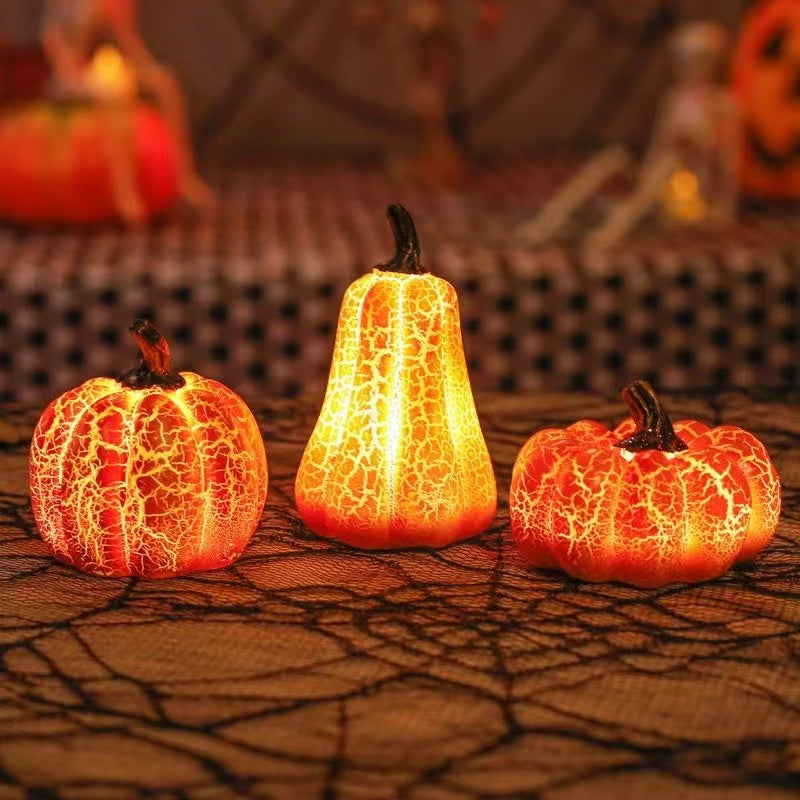 Halloween Pumpkin LED Lantern Resin Candle Lamp Home Decor. glodeco