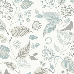 Schumacher - Leaf Rhapsody - Slate - 9331 - Wallpaper