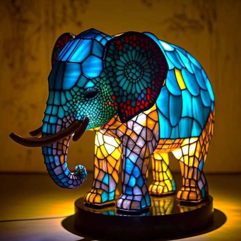 3D Colored Animal Light Desk Lamp Animal Series Decorative Night Light Animal Elephant Owl Cat Vintage Table Lamp Home Decoration glodeco