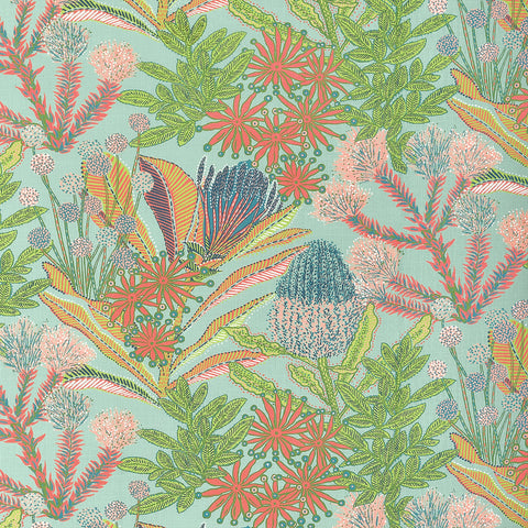 Protea Print Pool Fabric - F81761 - Thibaut Fabric