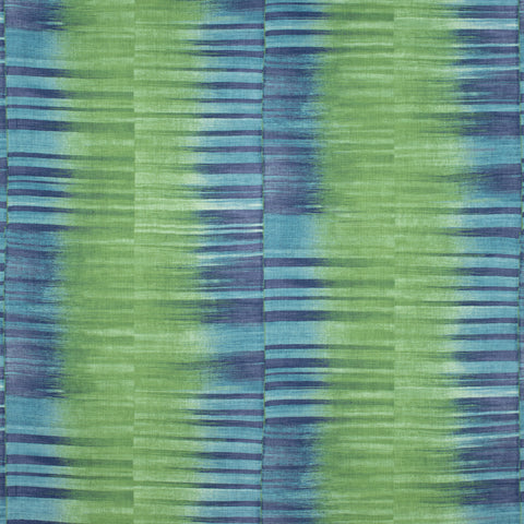 Mekong Stripe Green and Blue Fabric - F910091 - Thibaut Fabric