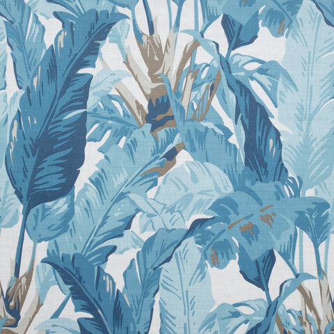 Travelers Palm Spa Blue Fabric - F910128 - Thibaut Fabric